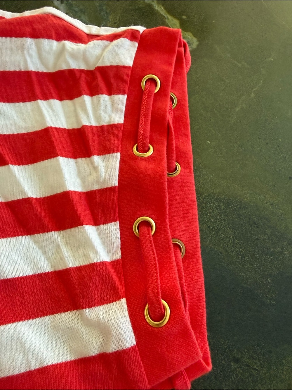 Michael Kors Red/White Striped Short Sleeve Top - Like New - Picture 5 of 11